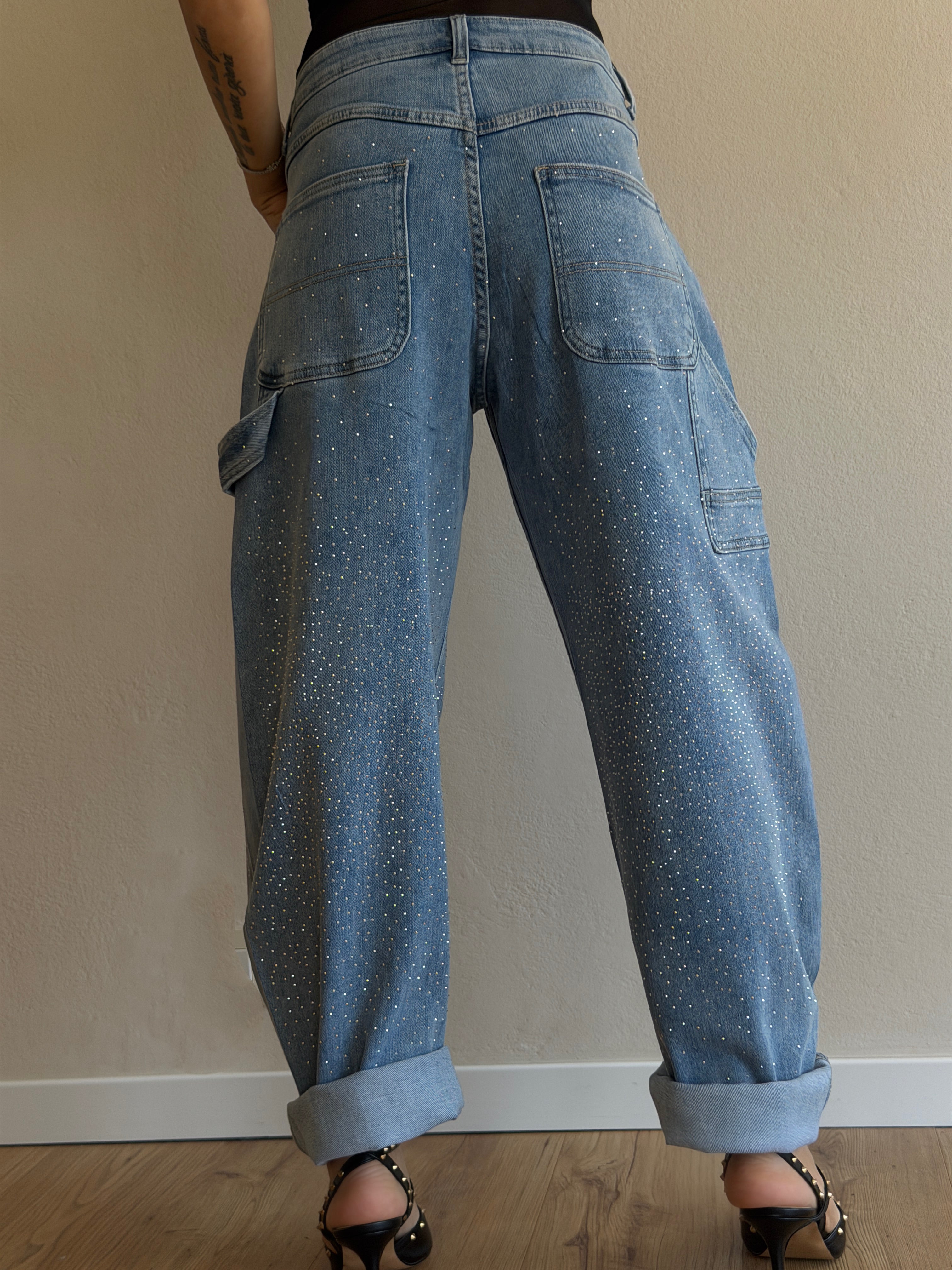 DENIM BARREL STRASS