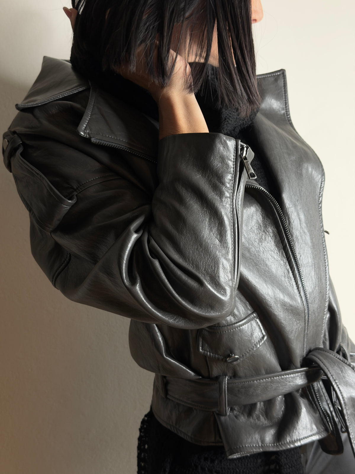 GIACCA BIKER EFFETTO PELLE