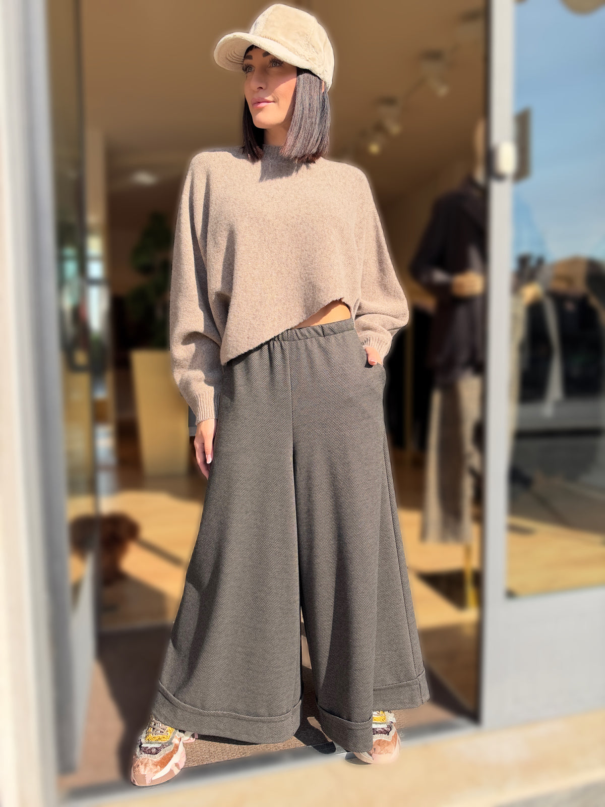 PANTALONE PALAZZO A GAMBA AMPIA