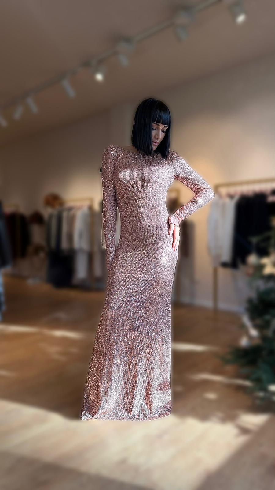 ABITO PAILLETTES ORO ROSA