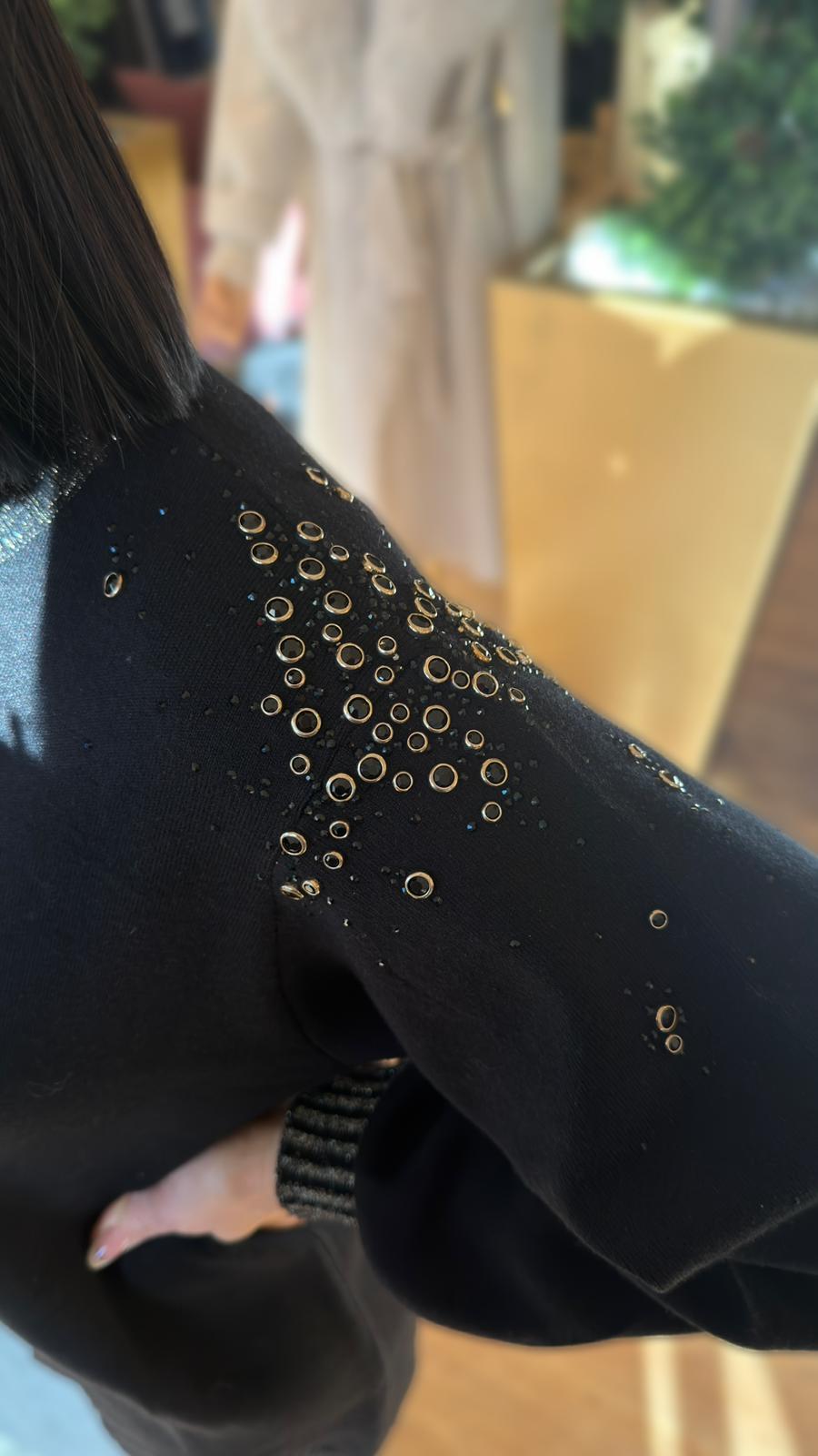 ABITO MAGLIA STRASS NERO