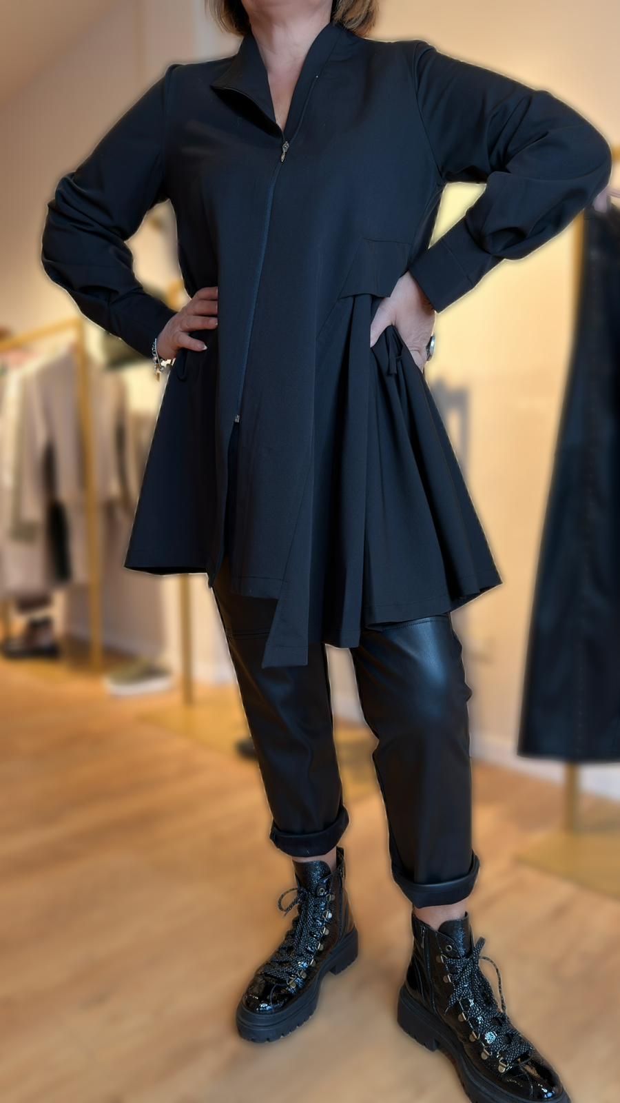 PANTALONE ECOPELLE E TESSUTO