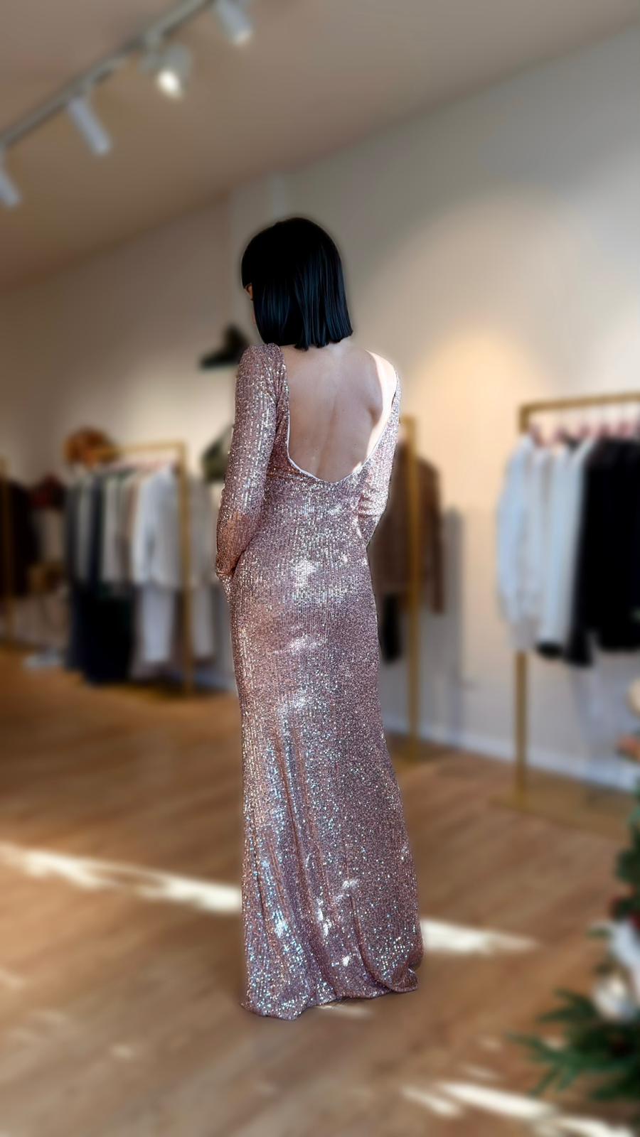 ABITO PAILLETTES ORO ROSA