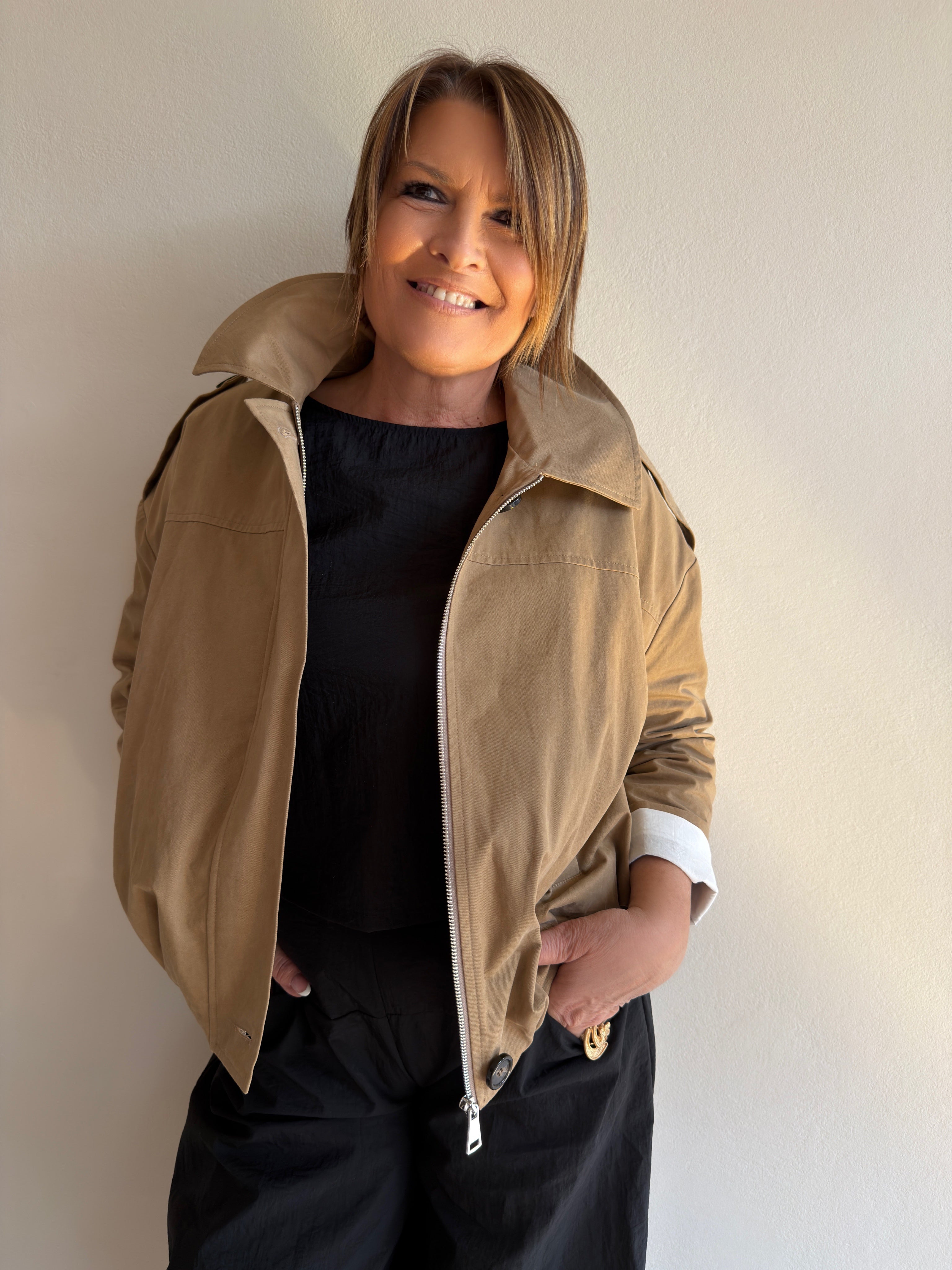 GIACCA BOMBER EFFETTO TRENCH