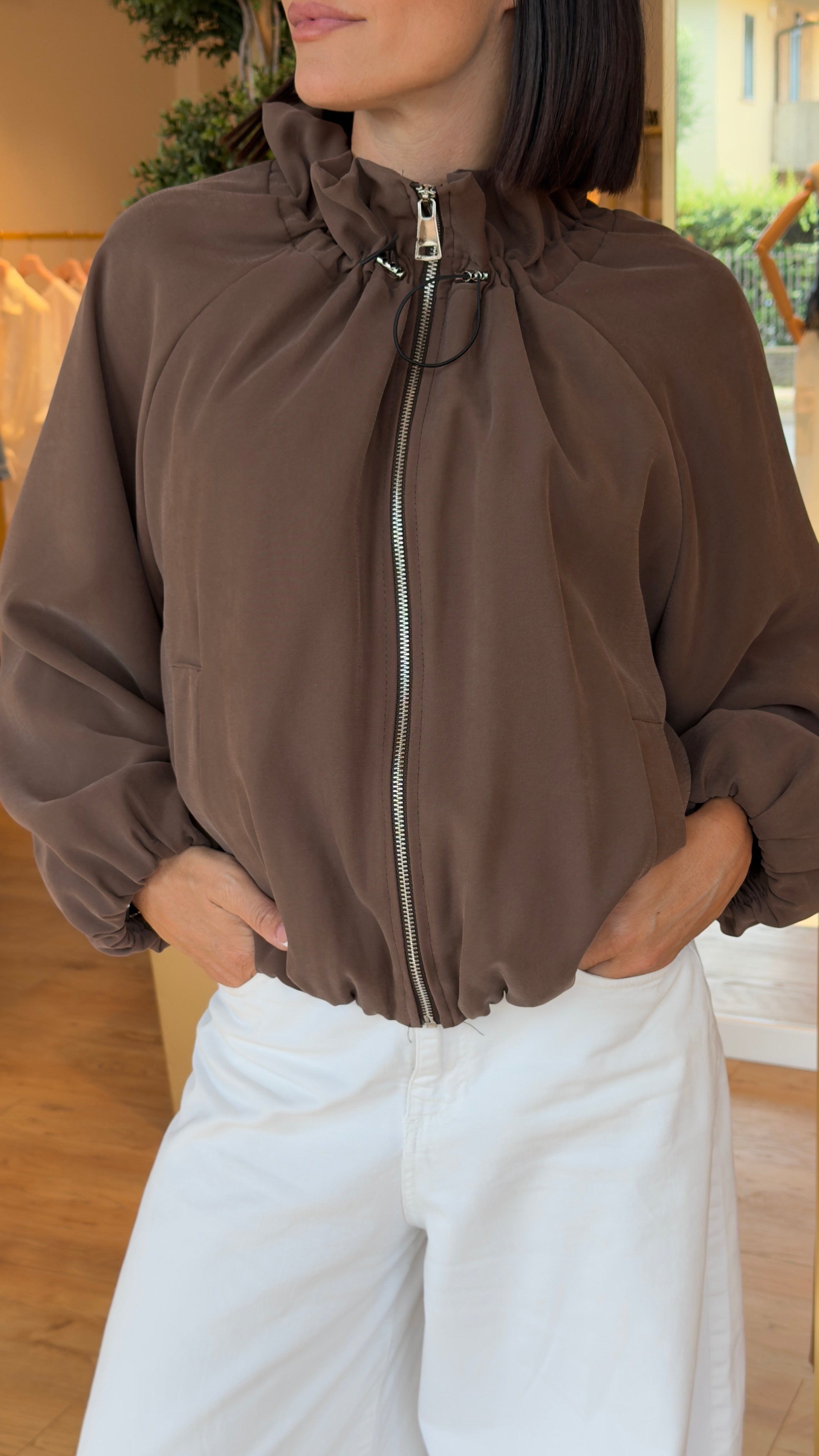 GIACCA BOMBER OVER CIOCCOLATO
