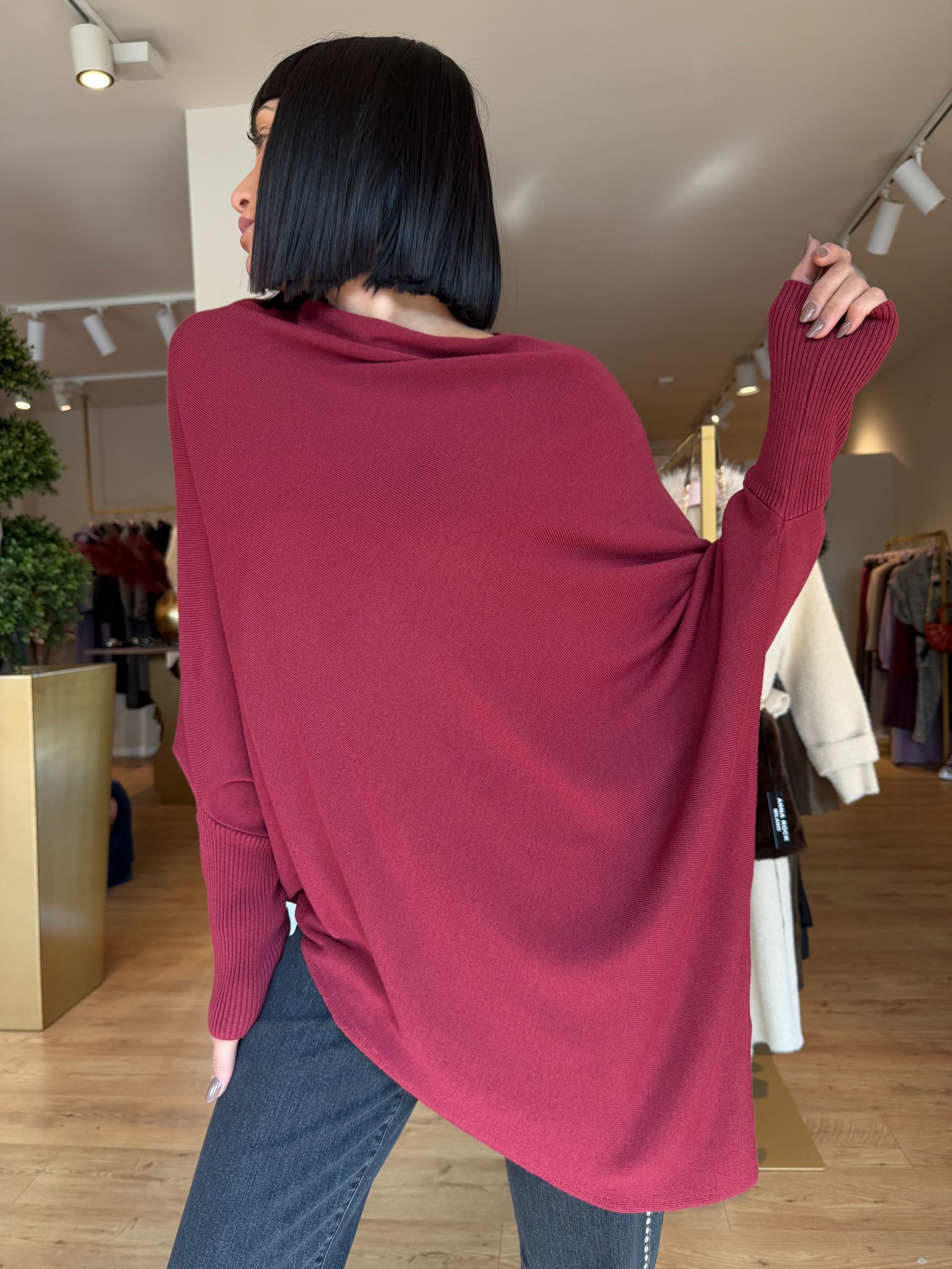 MAGLIA PIPISTRELLO BORDEAUX
