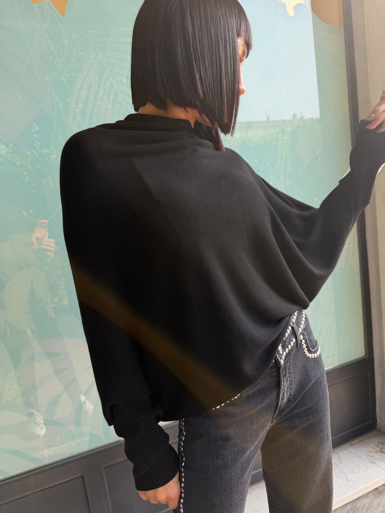 MAGLIA PIPISTRELLO NERA