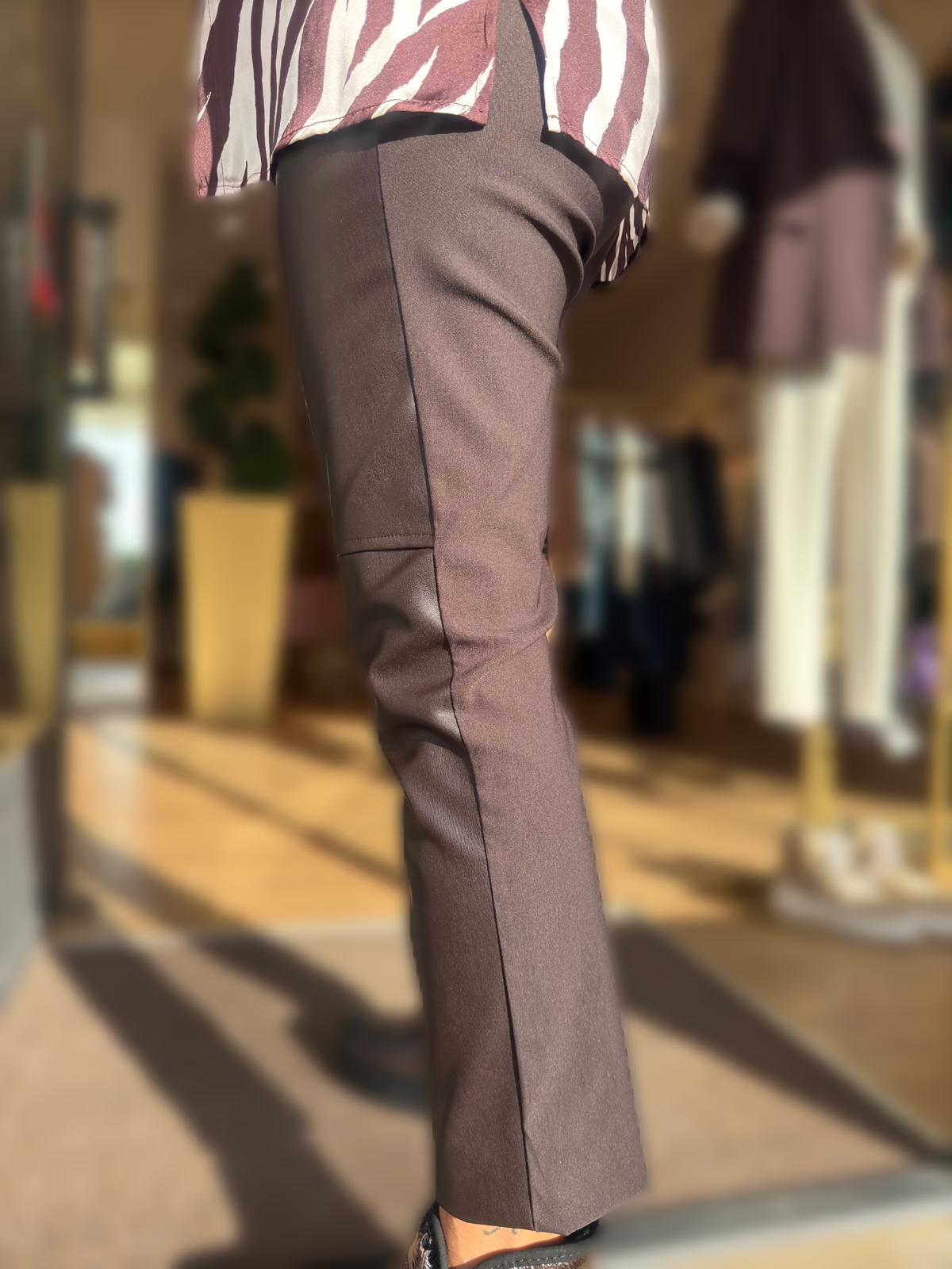 Pantalone ecopelle moro