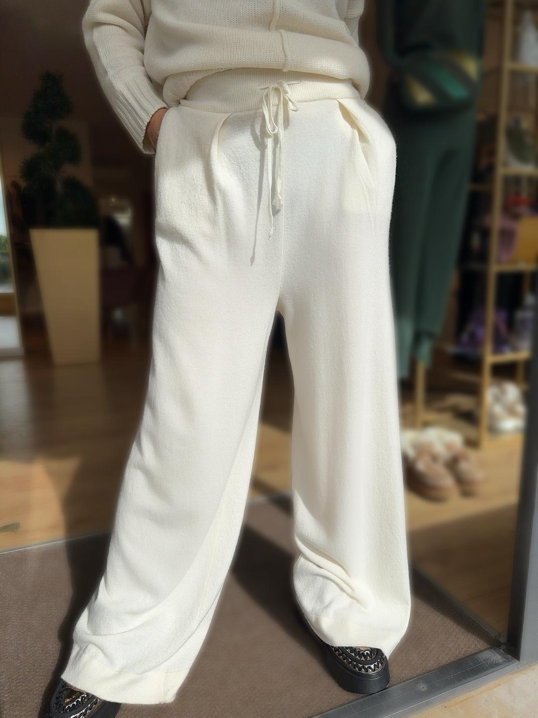 Pantalone palazzo in misto cashmere