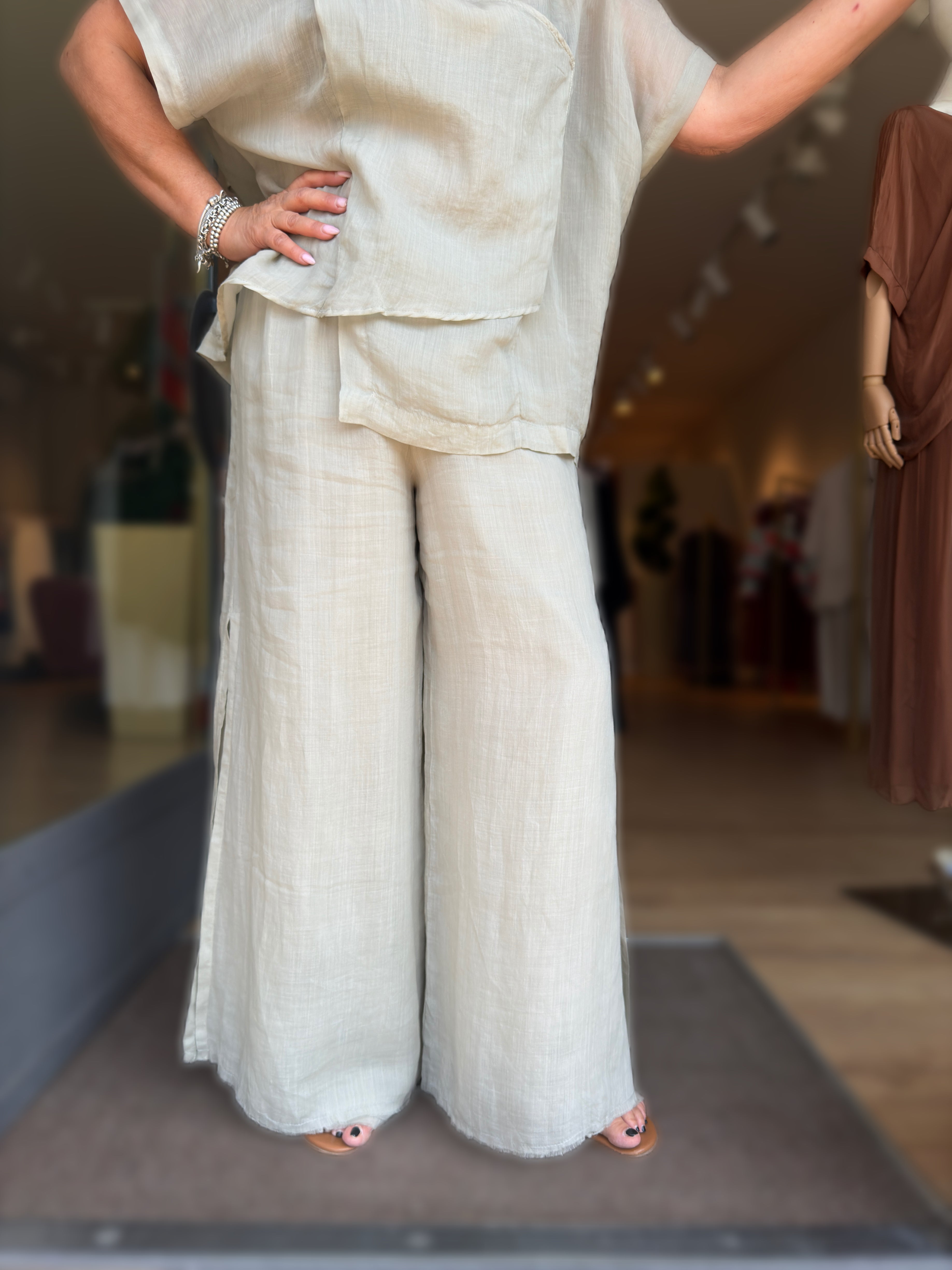 PANTALONE PALAZZO CON PANNELLO SOVRAPPOSTO