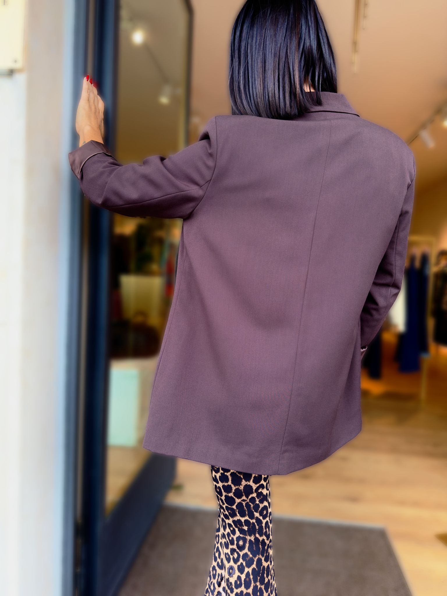 Blazer spilla oversize cioccolato