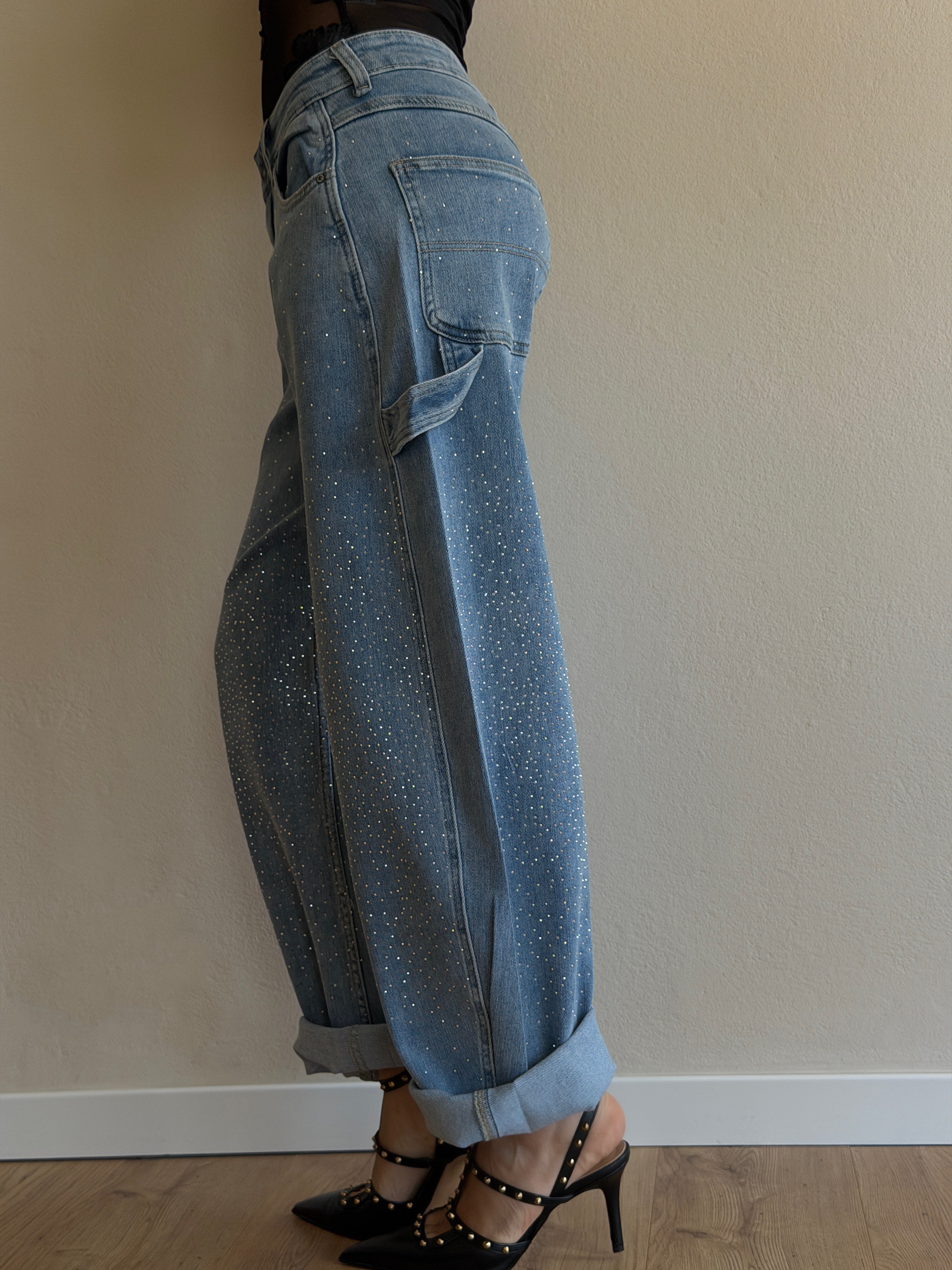 DENIM BARREL STRASS