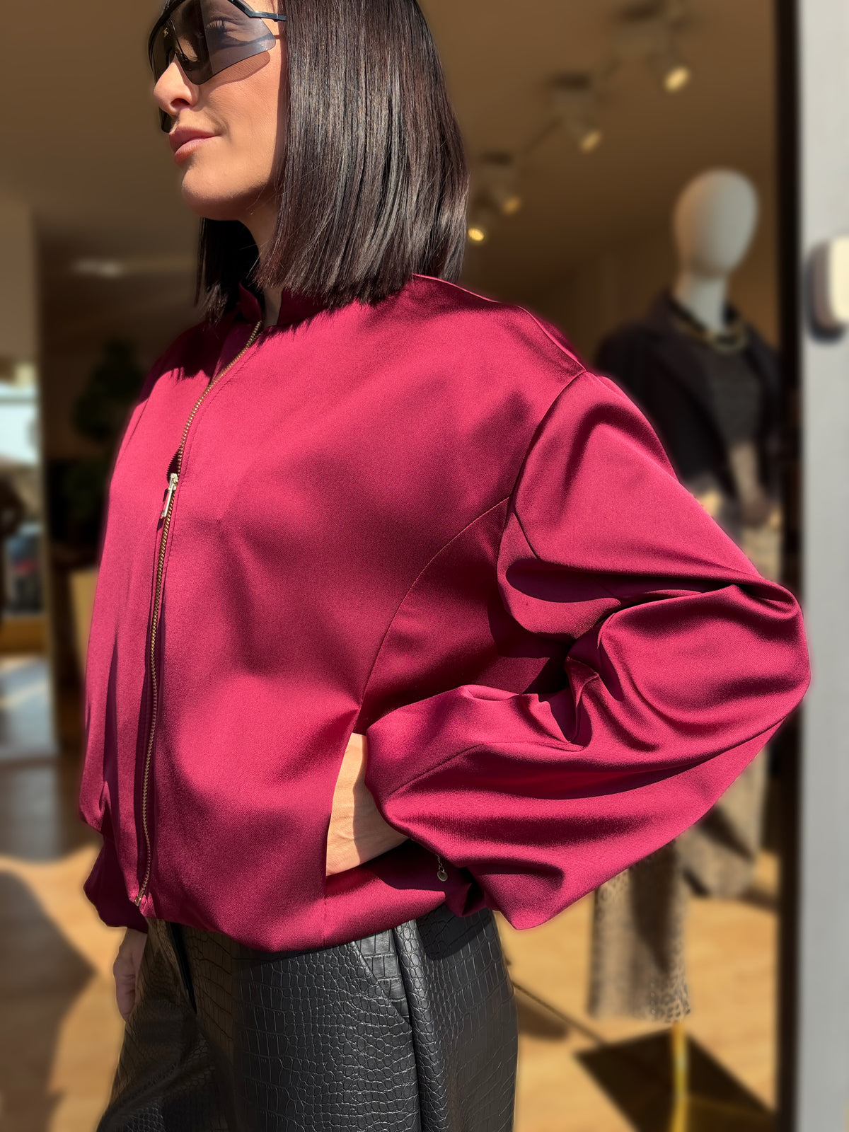 GIACCA BOMBER RASO