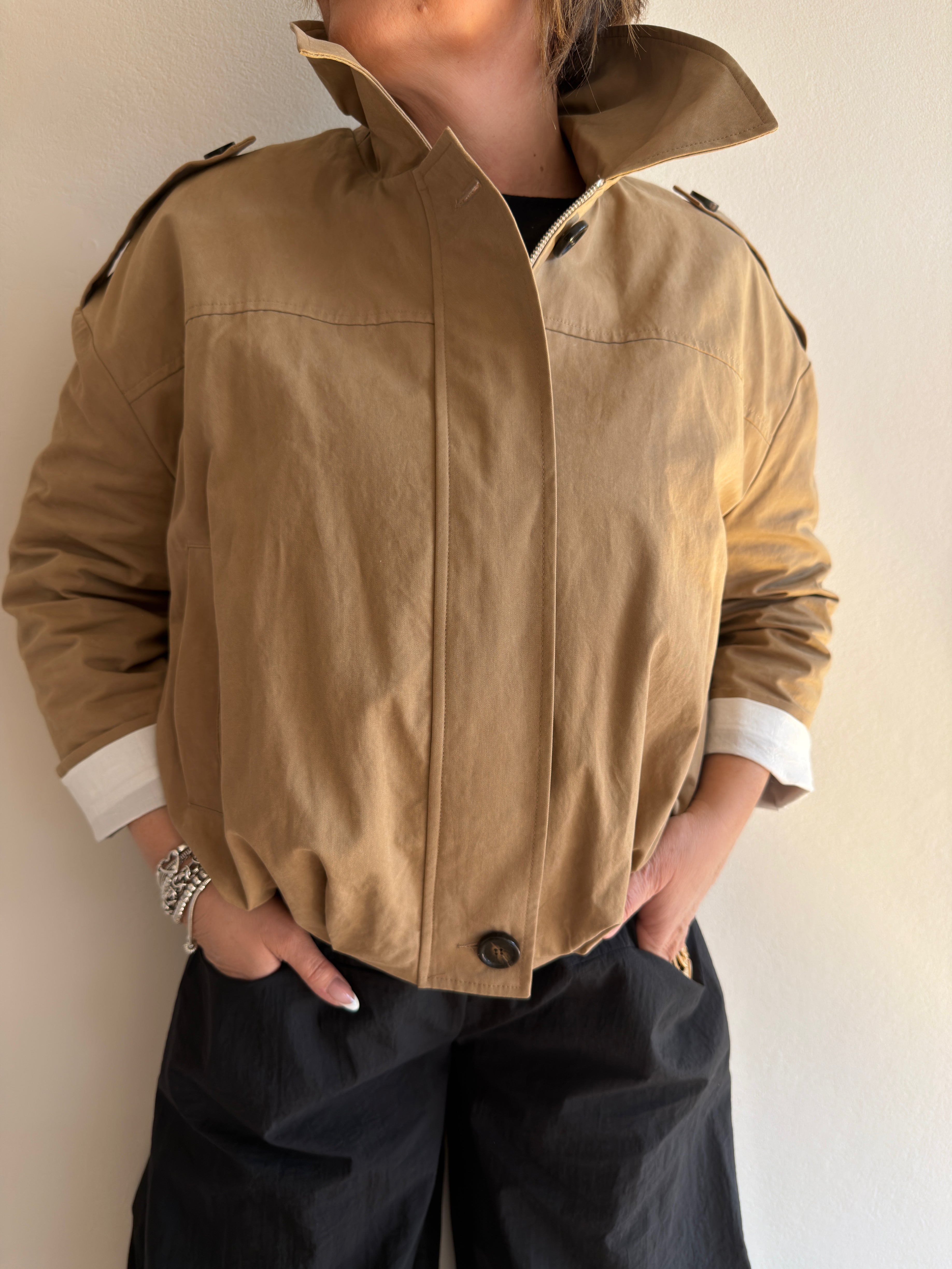 GIACCA BOMBER EFFETTO TRENCH