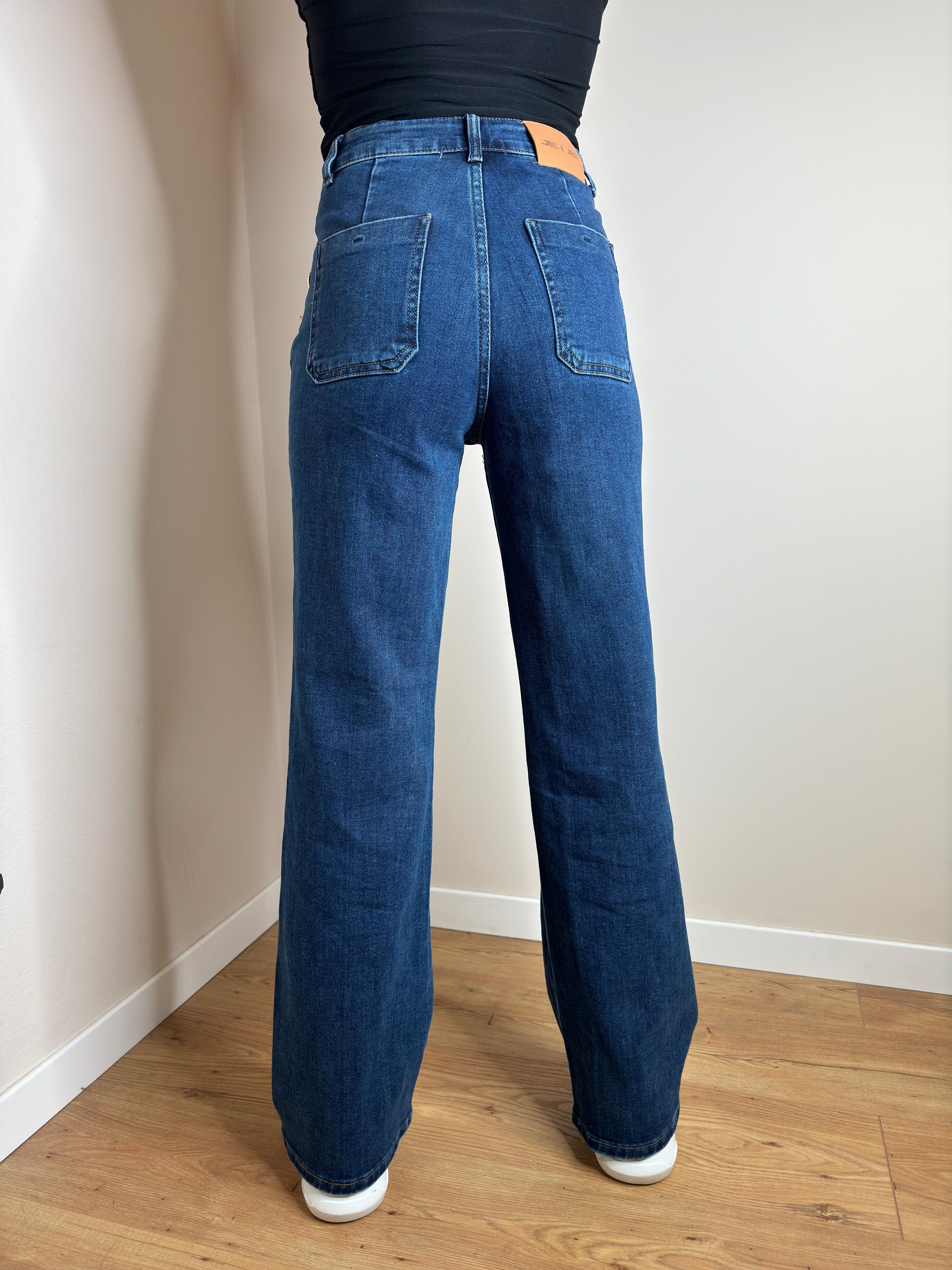 Jeans Slim bottoni oro