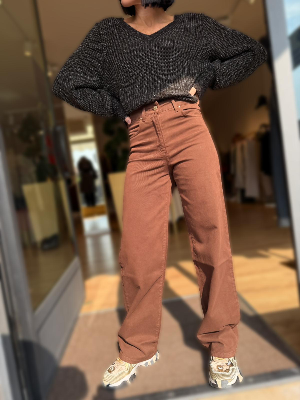 JEANS CIOCCOLATO WIDE LEG
