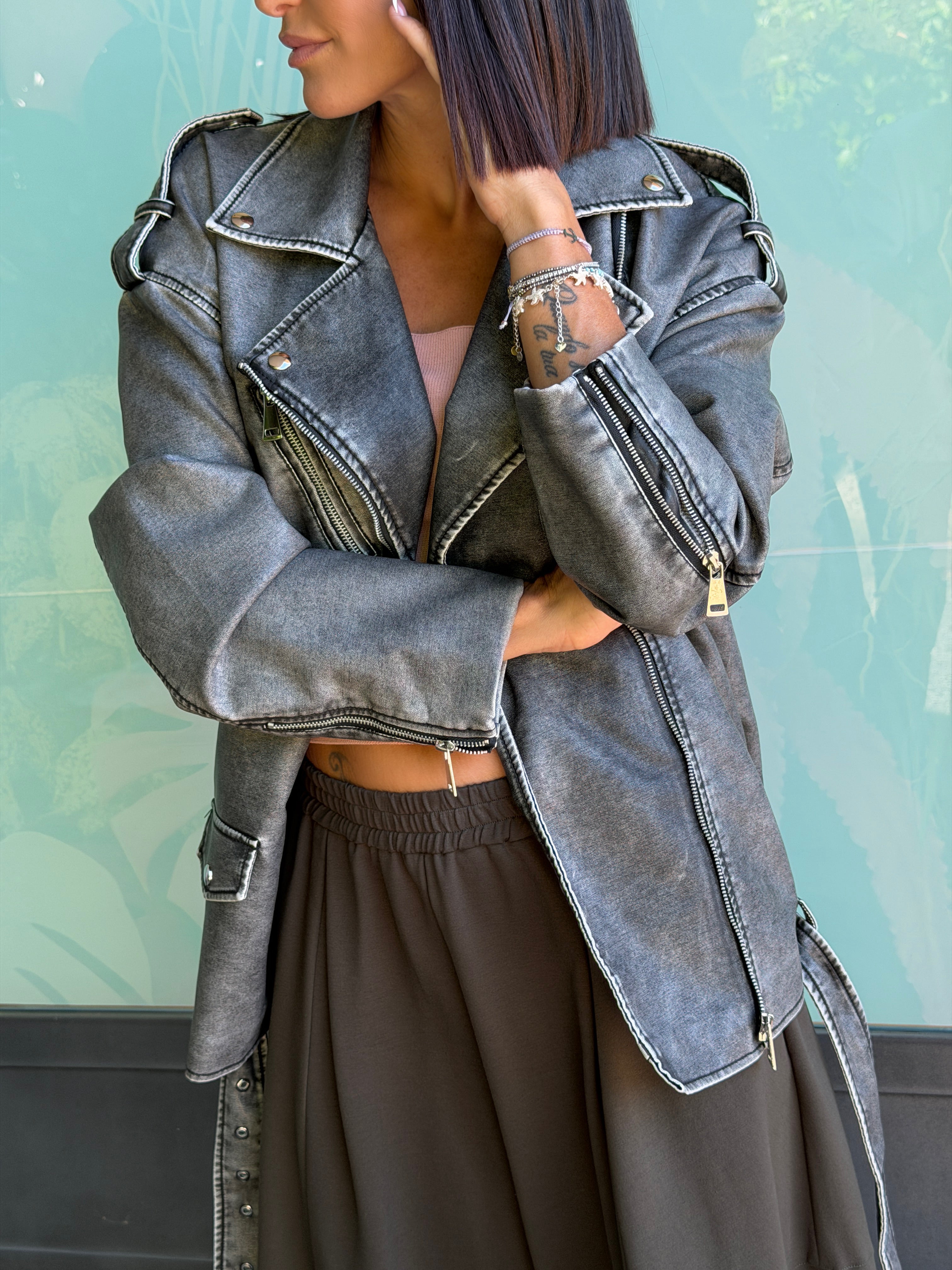 GIACCA BIKER EFFETTO VINTAGE