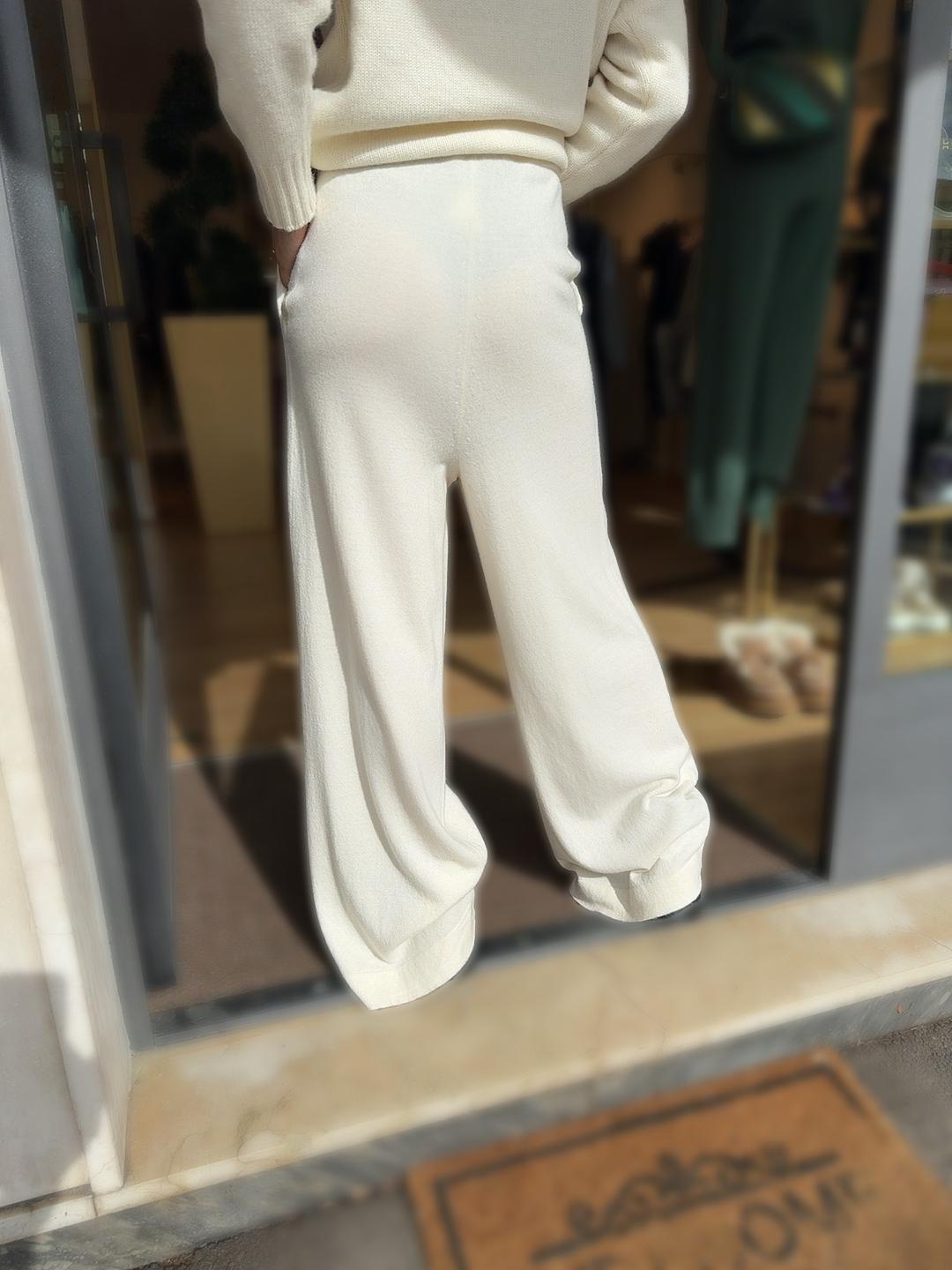 Pantalone palazzo in misto cashmere