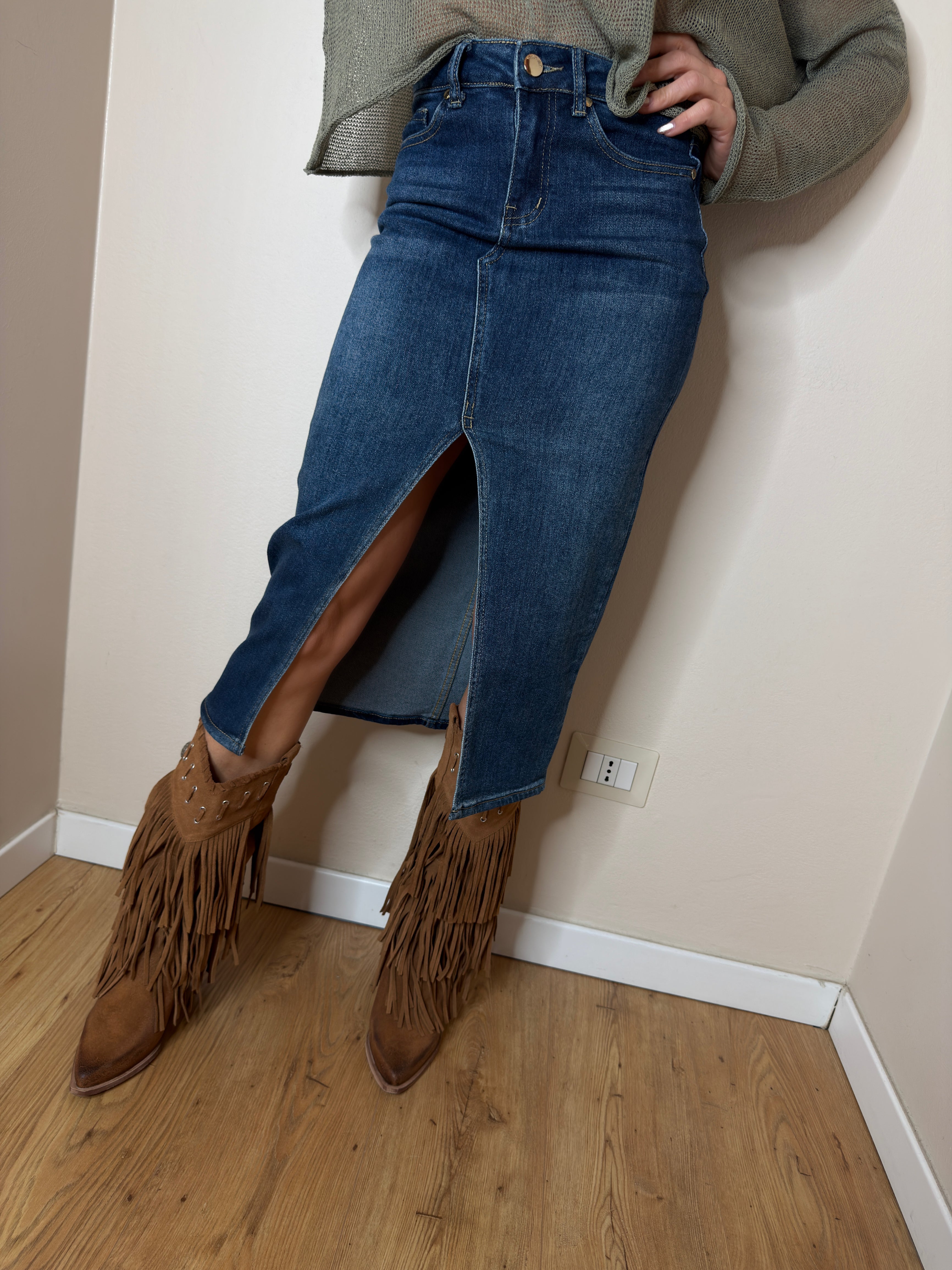 GONNA MIDI DENIM