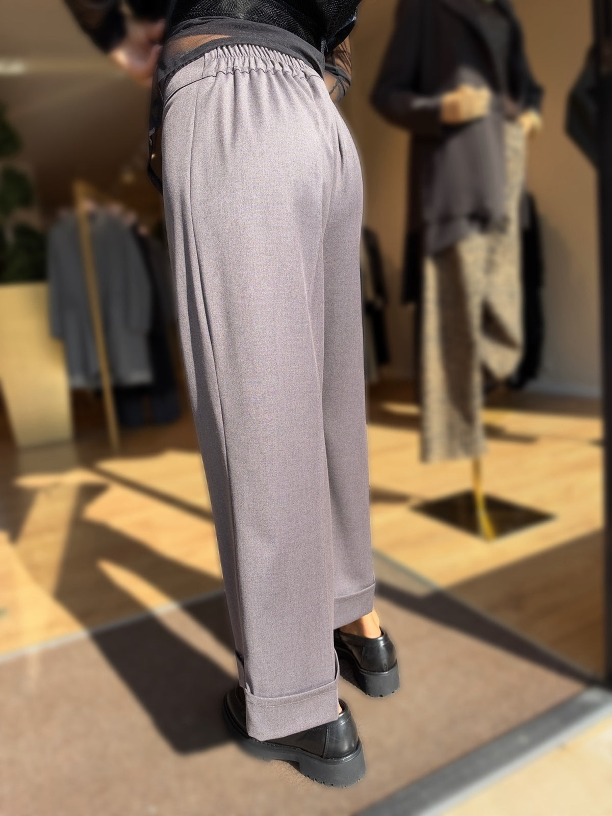 PANTALONE RISVOLTO MÉLANGE