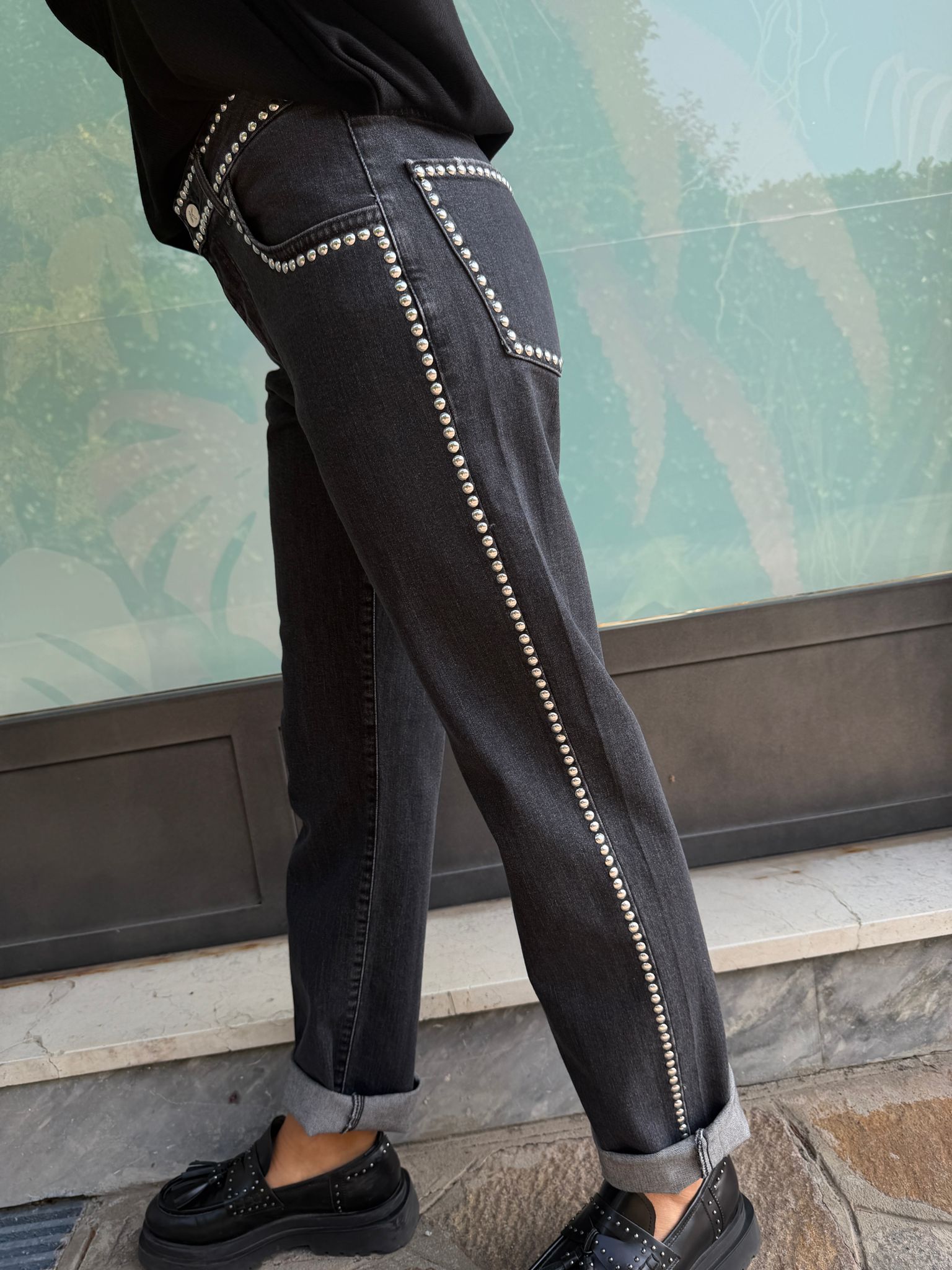 JEANS STRAIGHT BORCHIETTE